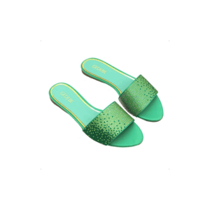 Gedebe Cassis Flat Satin Agata + Crystal Degrade, Emerald, Peridot, Light
