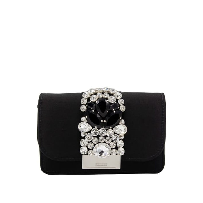 Gedebe Mini Cliky Satin Black Crossbody Bag