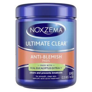 Noxzema Ultimate Clear Anti-Blemish Pads, Made with Over 60% Alcohol - 90 Counts