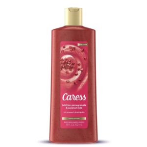 Caress Exfoliating Tahitian Pomegranate & Coconut Milk Body Wash - 18 Oz