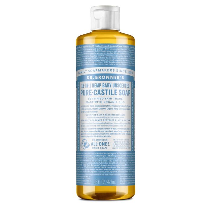Dr. Bronner's Pure-Castile Liquid Soap, Baby Unscented - 16 Oz