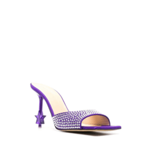 Mach & Mach Satin Crystal Mule 95mm Purple