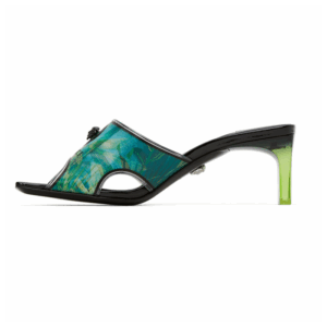Versace Runway Green Jungle Print Slide (Size 38.5)