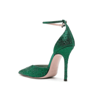 Gedebe Anitta Pump Crystal Lam Emerald + Crystal Emerald