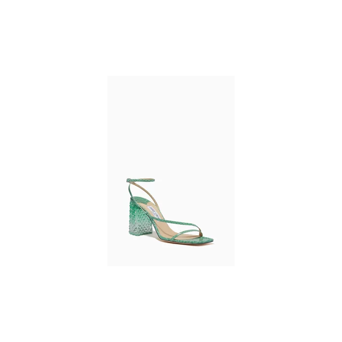 Jimmy Choo Miami Mint Gel Snake Printed Leather Frosted Mint