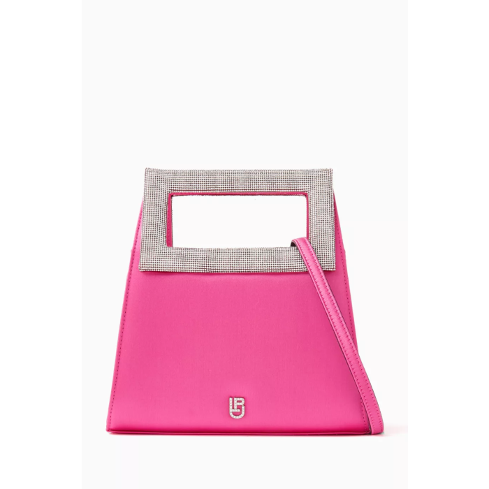 Les Petite Shopping Square Raso Pink+Str. Cryst Bag