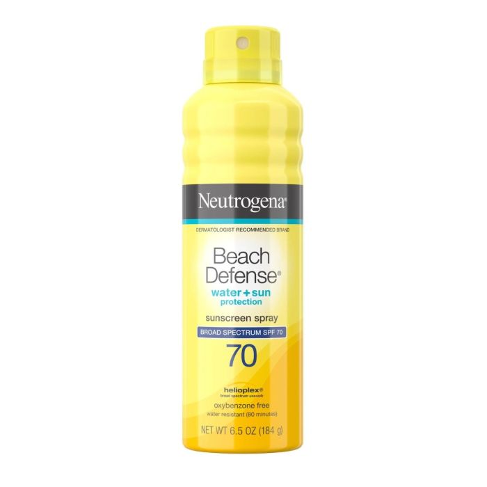 Neutrogena Beach Defense Oil-Free Sunscreen Body Spray, SPF 70 - 6.5 Oz