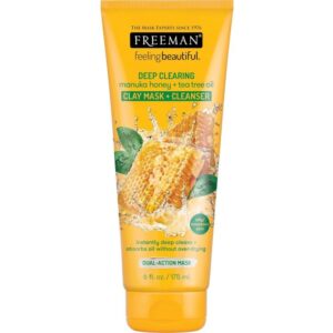 Freeman Deep Clearing Facial Clay Mask + Cleanser Manuka Honey + Tea Tree Oil - 6 Oz