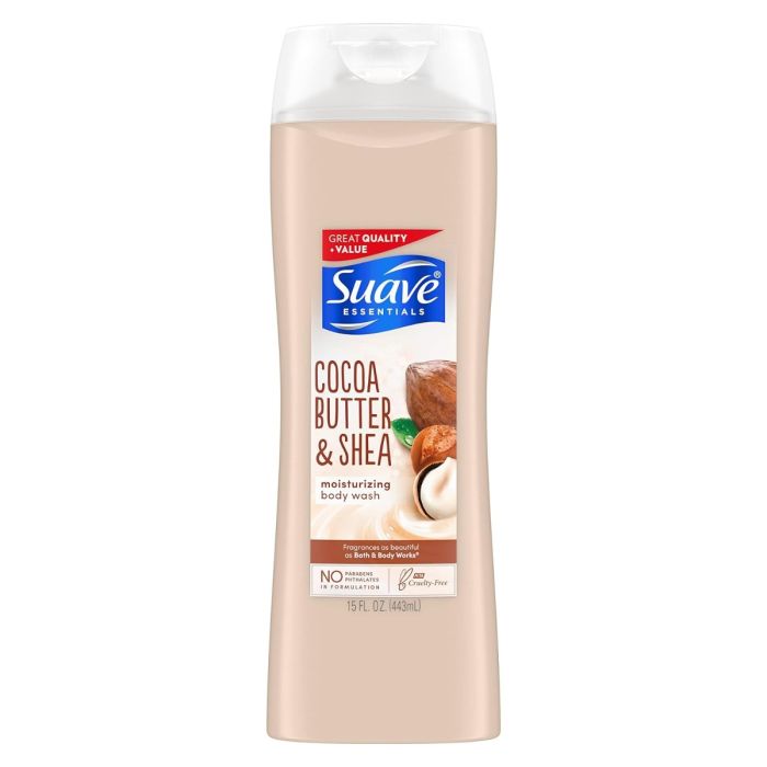 Suave Essentials Creamy Cocoa Butter & Shea Moisturising Body Wash - 15 Oz
