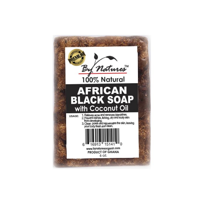 By Natures African Black Soap With Coconut Oil - 3.5 Oz