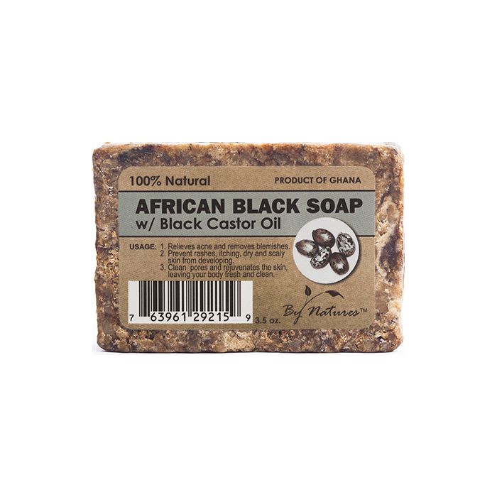By Nature's African Black Soap With Black Castor Oil - 3.5 Oz