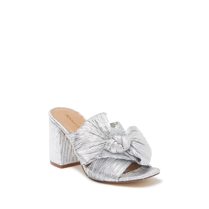 Abound Harper Bow Slide In Silver Metallic (Size 39)