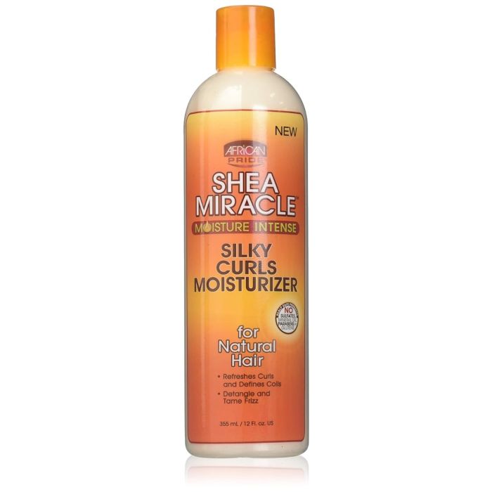 African Pride Shea Miracle Moisture Intense Silky Curls Moisturizer Bottle - 12 Oz