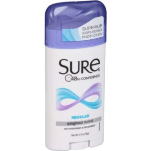 Sure Original Solid Anti-Perspirant & Deodorant, Regular Scent - 2.7 Oz