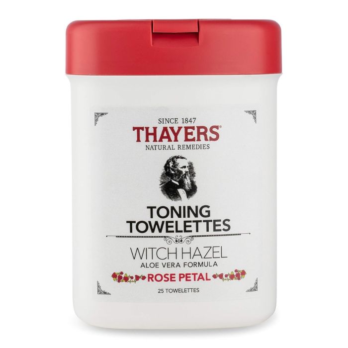 Thayers Rose Petal Witch Hazel Toning Towelettes 25 Wipes