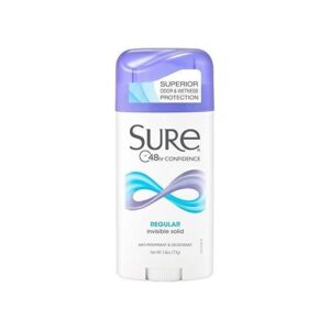 Sure Anti-Perspirant Deodorant Invisible Solid, Regular Scent - 2.6 Oz
