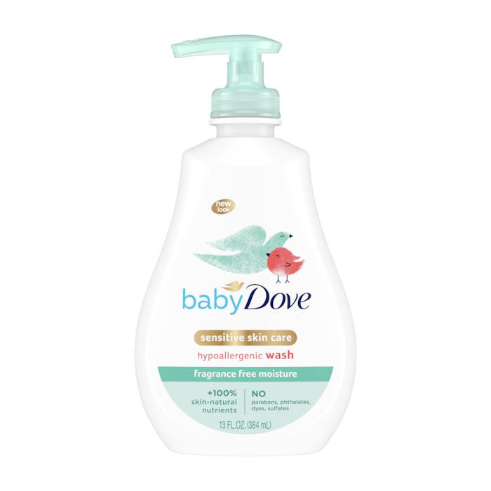 Baby Dove Fragrance Free Sensitive Skin Care Hyboallergenic Wash - 13 Oz