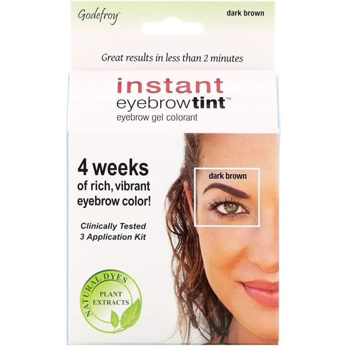 Godefroy Instant Eyebrow Tint Permanent Eyebrow Color - Dark Brown