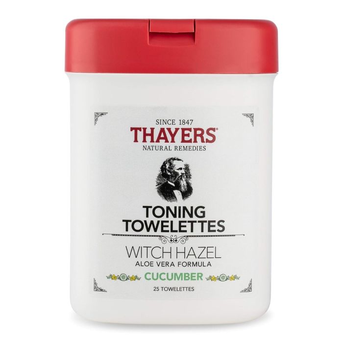 Thayers Cucumber Witch Hazel Toning Towelettes 25 wipes