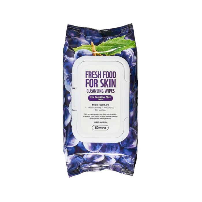 Fresh Food for Skin Cleansing Wipes (Grape) 4PK - 10.22 Oz