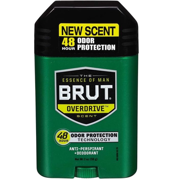 Brut Anti-Perspirant Deodorant, Overdrive - 2 Oz