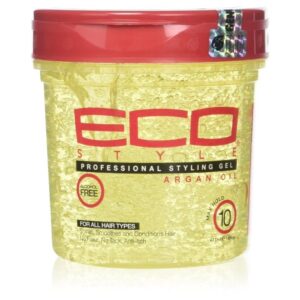 Eco Style UV Protection Shine Enhancing Jar Hair Styling Gel with Argan Oil - 16 Oz