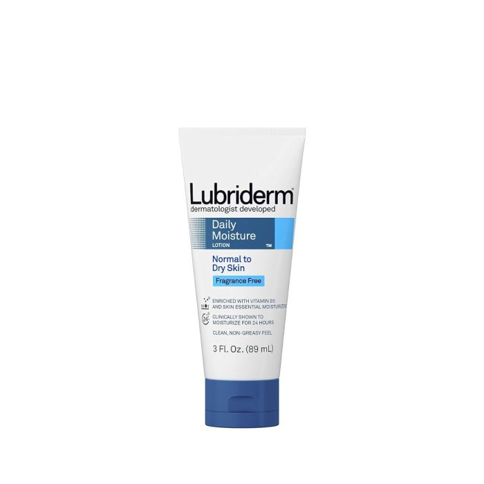 Lubriderm Daily Moisture Body Lotion, Fragrance-Free - 3 Oz