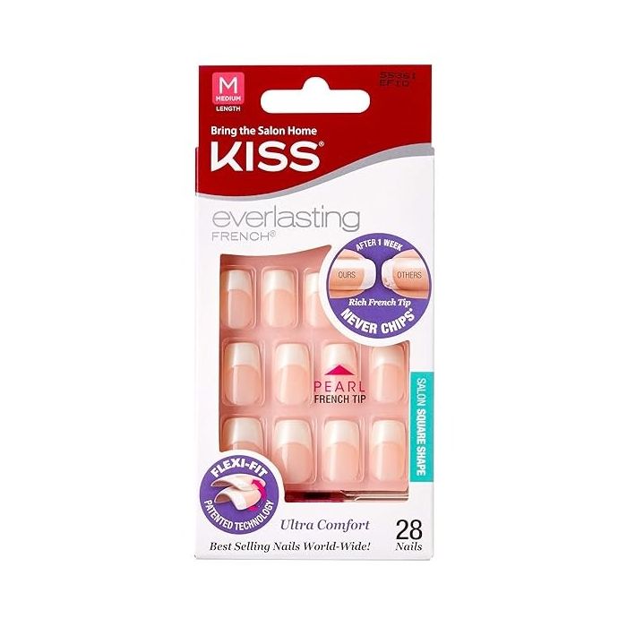 Kiss Everlasting French Nails Kit, Medium Length Pearl french tip