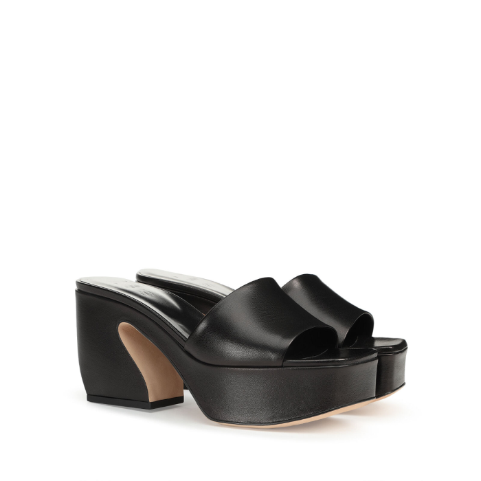 Sergio Rossi Nappa Soft-Nero Cuoio/Ricoperto
