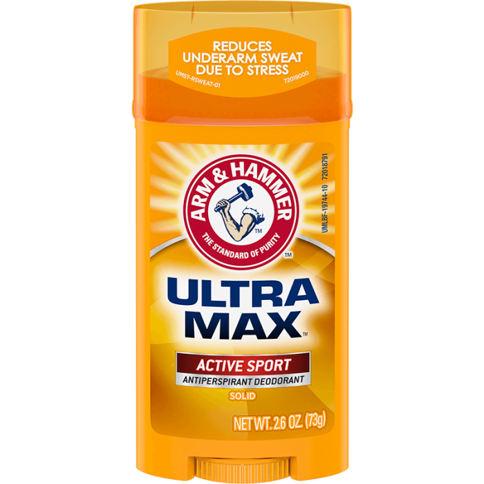 Arm & Hammer Ultra Max Antiperspirant Deodorant, Active Sport - 2.6 Oz