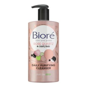 Biore Rose Quartz + Charcoal Oil-Free Daily Purifying Cleanser for Oily Skin - 6.77 Oz