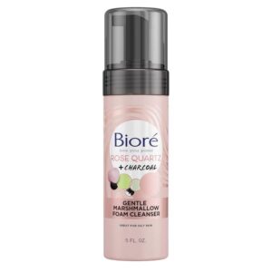Biore Rose Quartz & Charcoal Gentle Marshmallow Foam Cleanser - 5 Oz