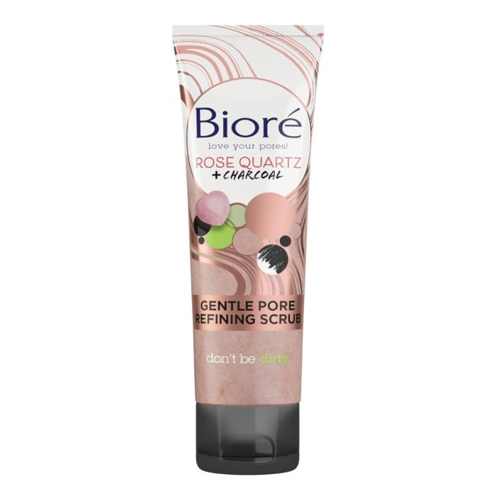 Biore Rose Quartz + Charcoal Gentle Pore Refining Facial Scrub - 4 Oz
