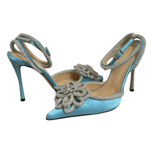 Mach & Mach Duble Crystal Flower Turquoise Pump (Size 40)