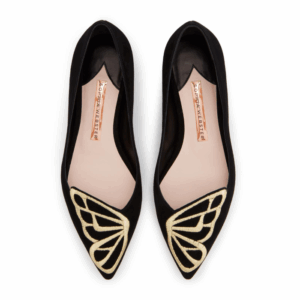 Sophia Webster Butterfly Flat Black & Gold