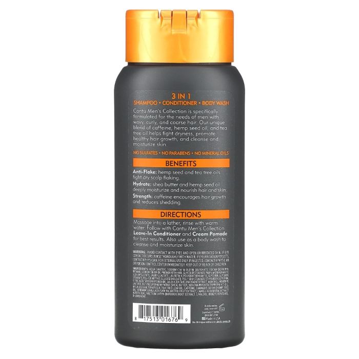 Cantu Men's 3-in-1 Shampoo, Conditioner and Bodywash - 13.5 Oz - Image 2