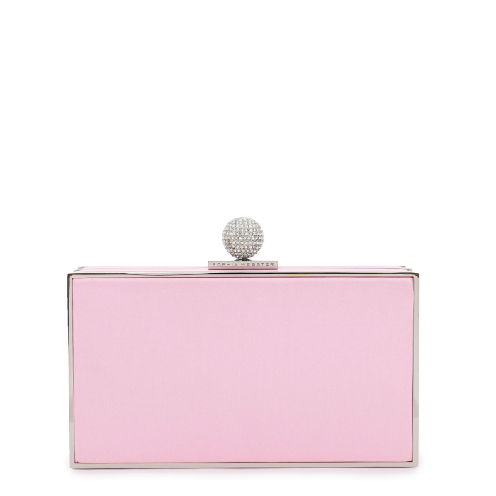 Sophia Webster Clara Box Bag Blossom Pink Satin (Hand Bag)