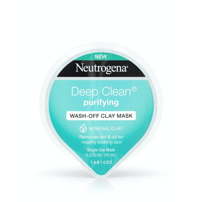 Neutrogena Deep Clean Purifying Wash-Off Clay Face Mask - 0.3 Oz