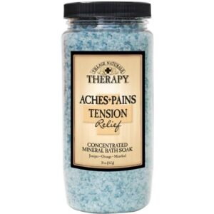 Village Naturals Therapy Aches & Pains Tension Relief Mineral Bath Soak Epsom Salt Menthol - Juniper - 20 Oz