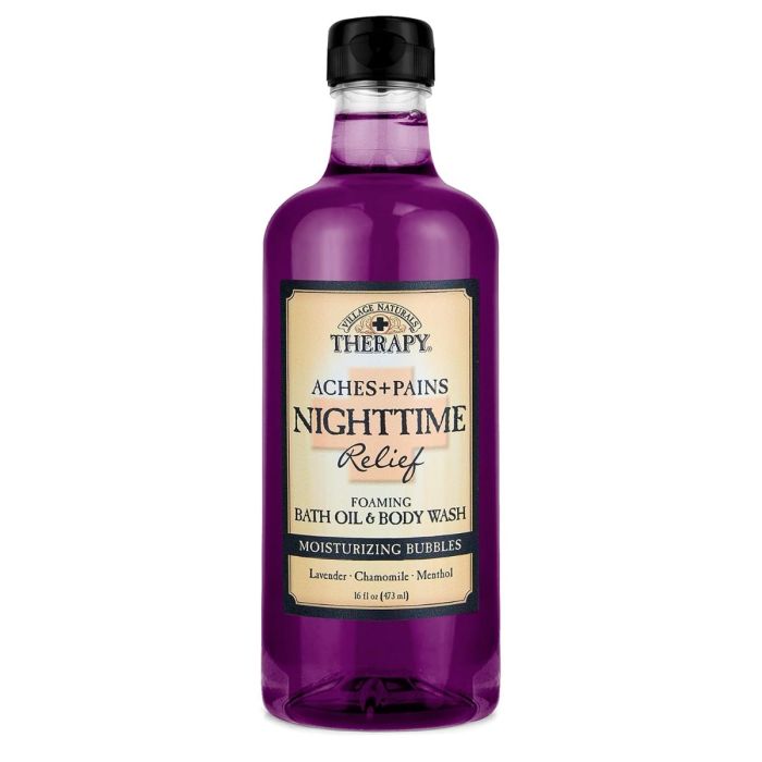 Village Naturals Therapy Aches & Pains Nighttime Relief Foaming Bath Oil & Body Wash - 16 Oz