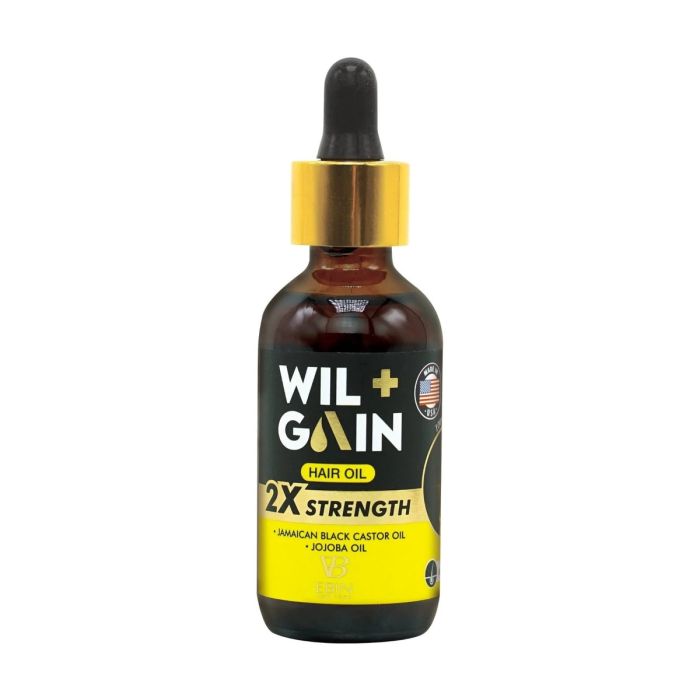 EBIN WIL+GAIN 2X STRENGTH SUPER GRO HAIR OIL ANTI-BREAKAGE - 2 Oz
