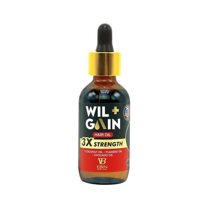 EBIN WIL+GAIN 3X STRENGTH MEGA GRO HAIR OIL NOURISHING/ ANTI-BREAKAGE - 2 Oz