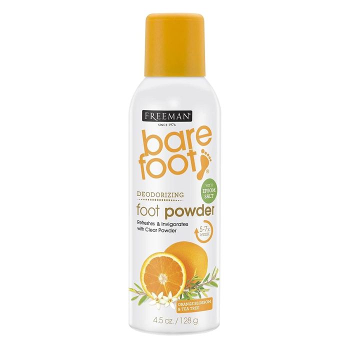 Freeman Barefoot Deodorizing Foot Powder Spray, Orange Blossom & Tea Tree - 4.5 Oz