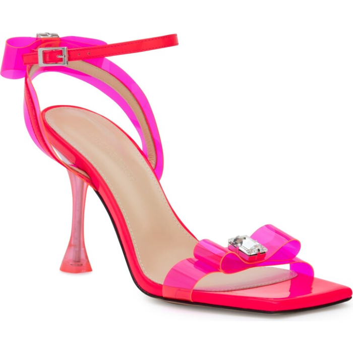 Mach & Mach French Bow Crystal Silk Sandal 95mm