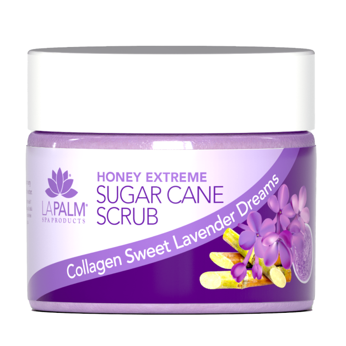 La Palm Honey Extreme Sugar Cane Scrub Collagen Sweet Lavender Dreams - 12 Oz