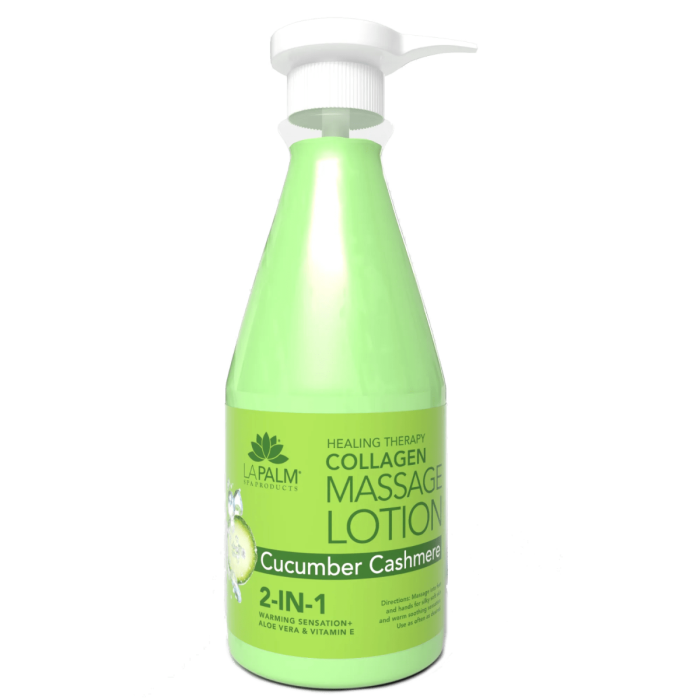 La Palm Healing Therapy Collagen Massage Lotion Cucumber Cashmere - 24 Oz