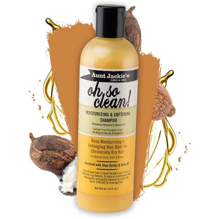 Aunt Jackie's Oh So Clean Curls Coils Detangling Moisturizing Daily Shampoo with Coconut - 12 Oz