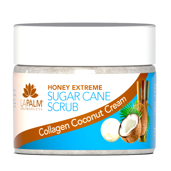 La Palm Honey Extreme Sugar Cane Scrub Collagen Coconut Cream - 12 Oz
