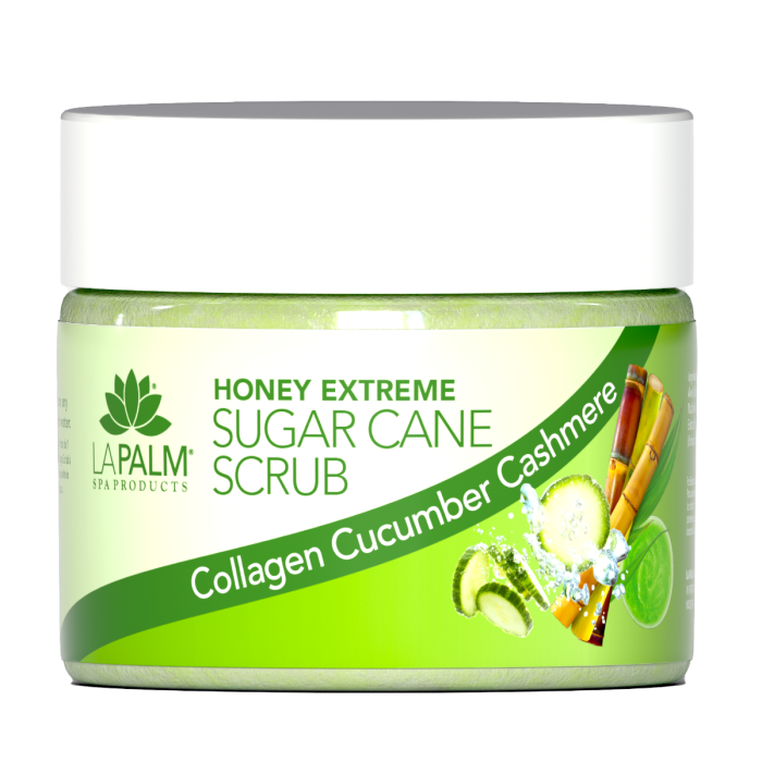La Palm Honey Extreme Sugar Cane Scrub Collagen Cucumber Cashmere - 12 Oz