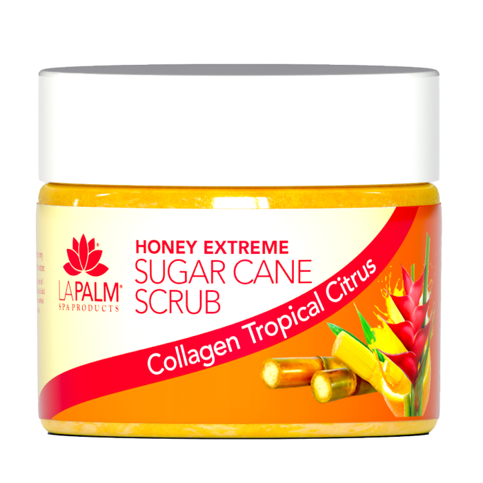 La Palm Honey Extreme Sugar Cane Scrub Collagen Tropical Citrus - 12 Oz